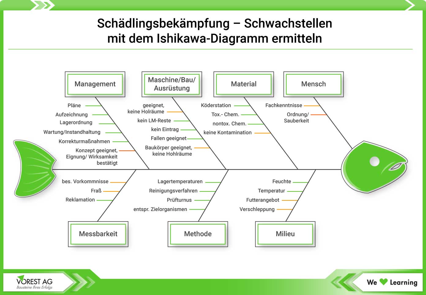Schädlingsbekämpfung - Schwachstellen mit dem Ishikawa Diagramm ermitteln